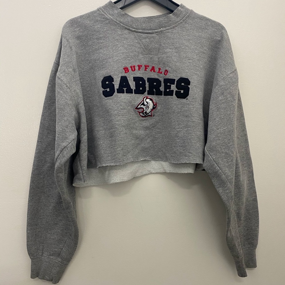 Vintage Buffalo Sabres Mock Neck Crop Sweatshirt